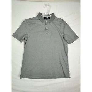 Axcess Polo Men Horizontal Striped Short Sleeve Casual Grey Large